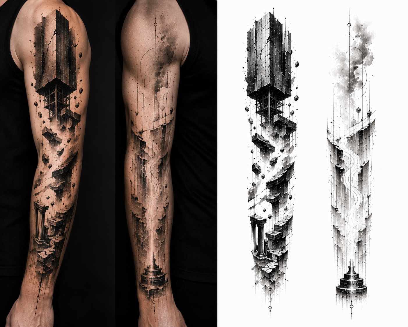 Rootless Monument tattoo model preview